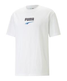 PUMA Downtown Logo T-Shirt Beige T-Shirt Herren weiss