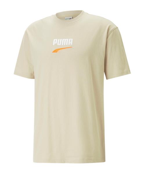 PUMA Downtown Logo T-Shirt Beige T-Shirt Herren