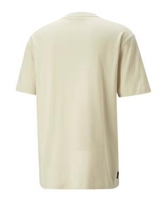 Rückansicht von PUMA Downtown Logo T-Shirt Beige T-Shirt Herren beige