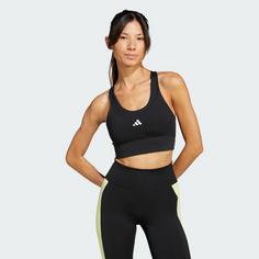 Rückansicht von adidas Run Pocket Medium Support Sport-BH Sport-BH Damen Black