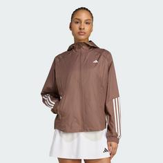 Rückansicht von adidas WIND.RDY Hyperglam Windbreaker Trainingsjacke Damen Earth Strata / White