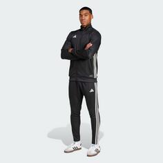 Rückansicht von adidas Tiro 25 Essentials Trainingsanzug Trainingsanzug Herren Black / White