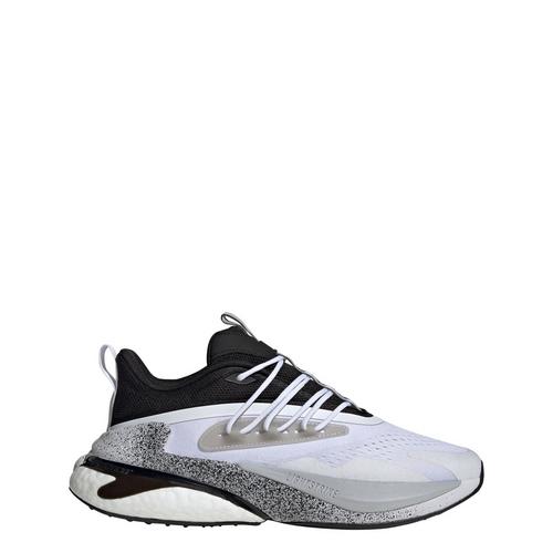 Rückansicht von adidas Alphaboost V2 Schuh Laufschuhe Cloud White / Light Solid Grey / Core Black