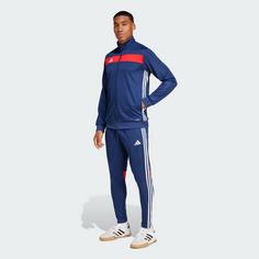 Rückansicht von adidas Tiro 25 Essentials Trainingsanzug Trainingsanzug Herren Team Navy / Red