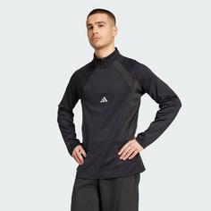Rückansicht von adidas Tech Apparel 1/4 Zip Top Funktionssweatshirt Herren Black / Carbon