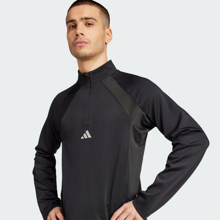 adidas adidas Tech Apparel 1/4 Rei&szlig;verschluss Funktionssweatshirt Herren - Black / Carbon - 1 | SportScheck