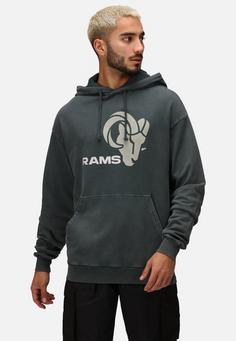 Rückansicht von Re:Covered NFL RAMS MONOCHROME HOODED Hoodie Herren Black