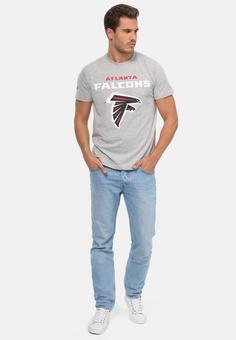 Rückansicht von Re:Covered NFL Falcons Core Printshirt Herren Grey Marl