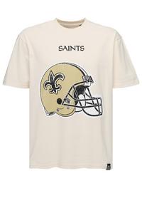 Re:Covered NFL Saints Helmet Relaxed Printshirt - Ecru