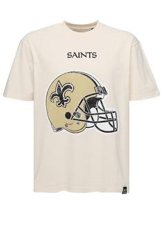 Re:Covered NFL Saints Helmet Relaxed Printshirt Herren Ecru