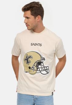 Rückansicht von Re:Covered NFL Saints Helmet Relaxed Printshirt Herren Ecru