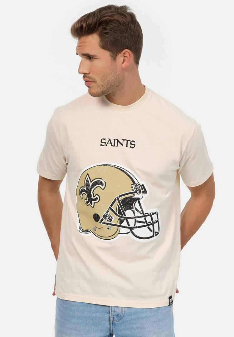 Re:Covered Re:Covered NFL Saints Helmet Relaxed Printshirt - Ecru - 0 | SportScheck