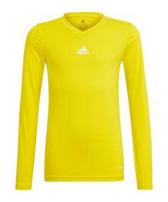 adidas Team Base Top langarm Kids Dunkel Funktionsshirt Kinder gelb