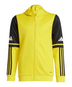 adidas Squadra 25 Kapuzenjacke Kids Funktionssweatshirt Kinder gelbschwarzweiss