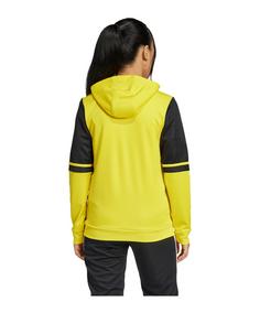 Rückansicht von adidas Squadra 25 Kapuzenjacke Kids Funktionssweatshirt Kinder gelbschwarzweiss