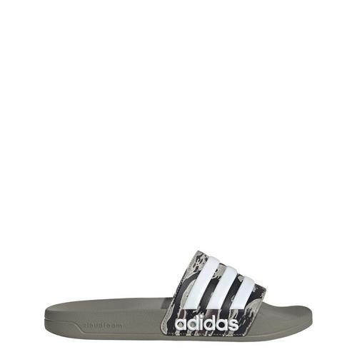 Rückansicht von adidas Shower adilette Badelatschen Herren Silver Pebble / Silver Pebble / Cloud White