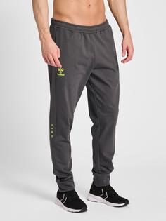 Rückansicht von hummel hmlOFFGRID COTTON PANTS Trainingshose Herren FORGED IRON/DARK CITRON