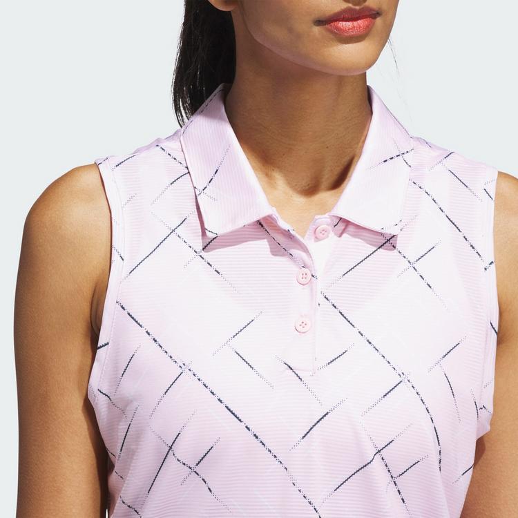 adidas adidas Ultimate365 Printed Sleeveless Poloshirt Poloshirt Damen - Clear Pink - 0 | SportScheck