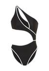 LSCN by Lascana Monokini Badeanzug Damen - schwarz-wei&szlig;