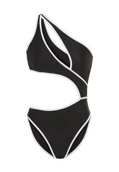 LSCN by Lascana Monokini Badeanzug Damen schwarz-weiß