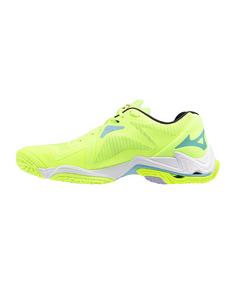 Rückansicht von Mizuno Weiß Hallenschuhe Herren gelb