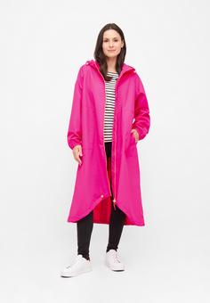 Rückansicht von Derbe Kapby Regenmantel Damen Pink Glo