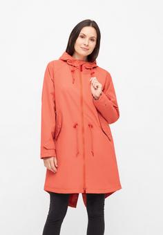 Rückansicht von Derbe Ripby Regenmantel Damen Tiger Lily_High Risk Red