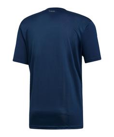 Rückansicht von adidas Club 3 Streifen T-Shirt Funktionsshirt Herren blauweiss