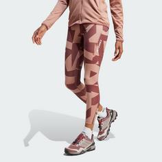 Rückansicht von adidas Terrex Multi Printed Leggings Leggings Damen Warm Clay / Burgundy / Burgundy / Burgundy