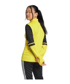 Rückansicht von adidas Squadra 25 HalfZip Sweatshirt Kids Funktionssweatshirt Kinder gelbschwarzweiss