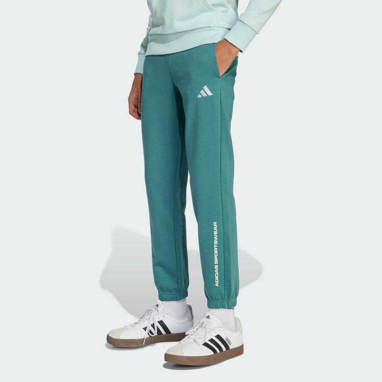 adidas adidas adidas Slogan Fleece-Hose Stoffhose Kinder - Preloved Teal - 0 | SportScheck