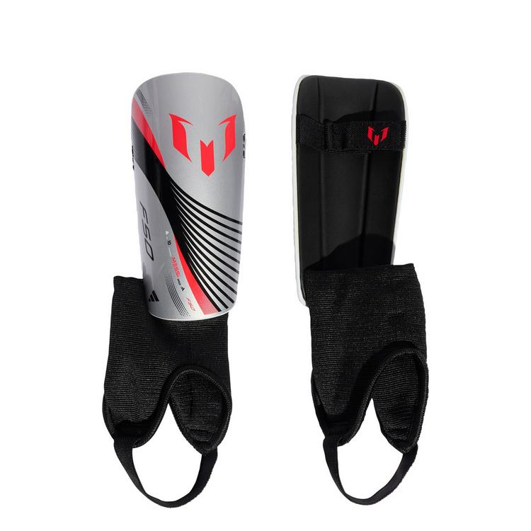 adidas adidas Messi Match Schienbeinschoner f&uuml;r Kinder Schienbeinschoner Kinder - Silver Metallic / Lucid Red / Black - 0 | SportScheck