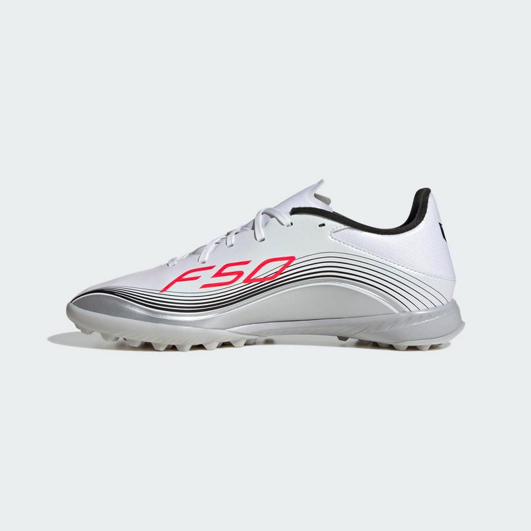 adidas adidas F50 Messi League TF Fu&szlig;ballschuh Fu&szlig;ballschuhe - Cloud White / Lucid Red / Silver Metallic - 4 | SportScheck