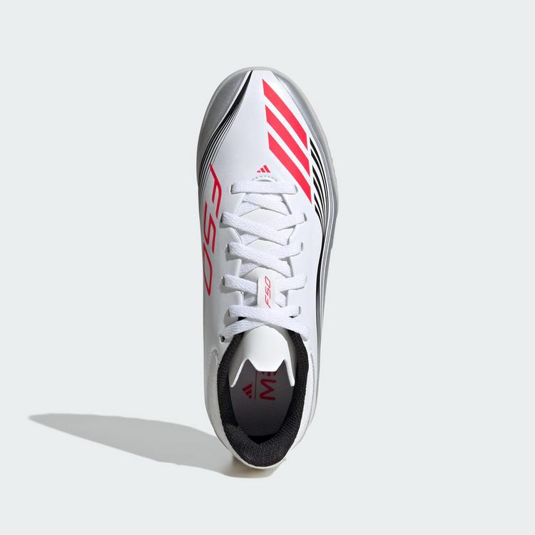 adidas adidas F50 Messi League Kids TF Fu&szlig;ballschuh Fu&szlig;ballschuhe Kinder - Cloud White / Lucid Red / Silver Metallic - 0 | SportScheck