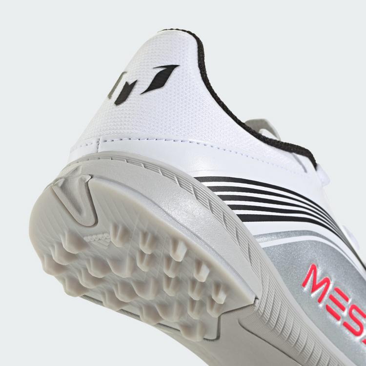 adidas adidas F50 Messi League Kids TF Fu&szlig;ballschuh Fu&szlig;ballschuhe Kinder - Cloud White / Lucid Red / Silver Metallic - 5 | SportScheck