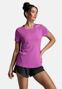 Rückansicht von 2XU Aero Tee Funktionsshirt Damen hyper violet-white reflective