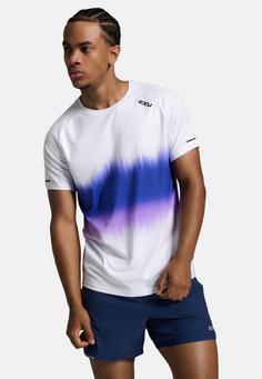 Rückansicht von 2XU Aero Tee Funktionsshirt Herren multi stripe-black reflective