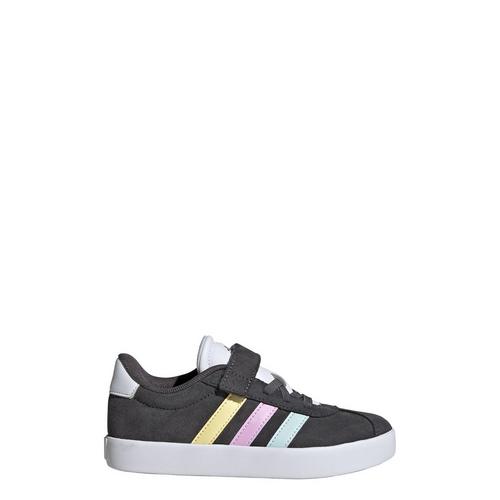 Rückansicht von adidas VL Court 3.0 Schuh Sneaker Kinder Grey Six / Halo Mint / Bliss Lilac