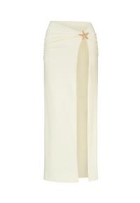 Moda Minx Starfish Long Side Slit Maxirock Damen - Coconut