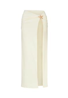 Moda Minx Starfish Long Side Slit Maxirock Damen Coconut
