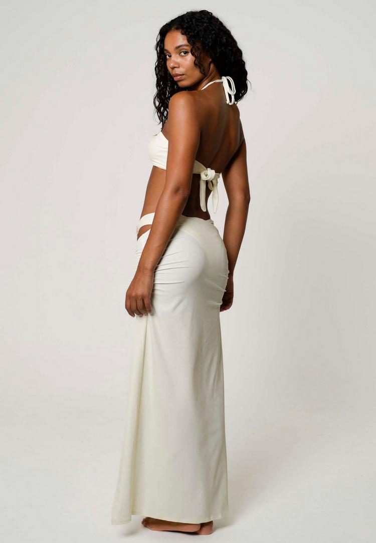 Moda Minx Moda Minx Starfish Long Side Slit Maxirock Damen - Coconut - 3 | SportScheck