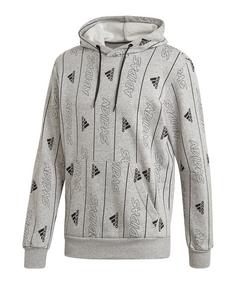 adidas Must Haves Graphic Hoody Sweatshirt Herren grauschwarz
