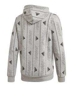 Rückansicht von adidas Must Haves Graphic Hoody Sweatshirt Herren grauschwarz
