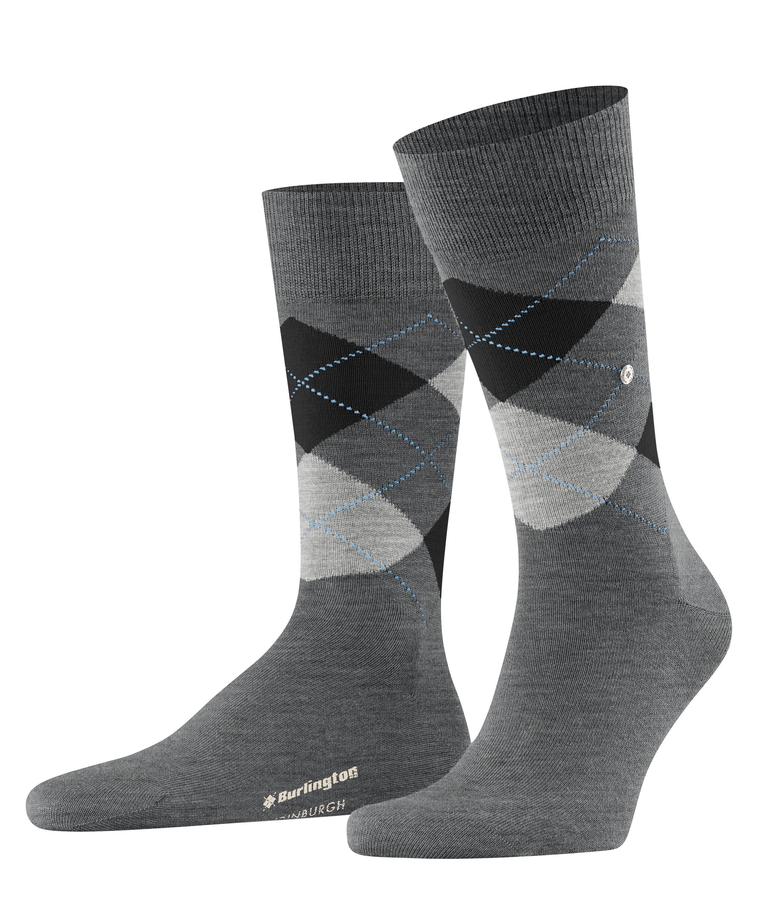 Burlington Edinburgh SO Socken Herren - asphalt mel. (3180)