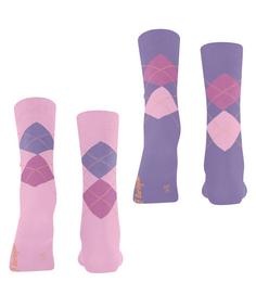 Rückansicht von Burlington Everyday Argyle SO 2-Pack Freizeitsocken Damen berry-pool (8394)
