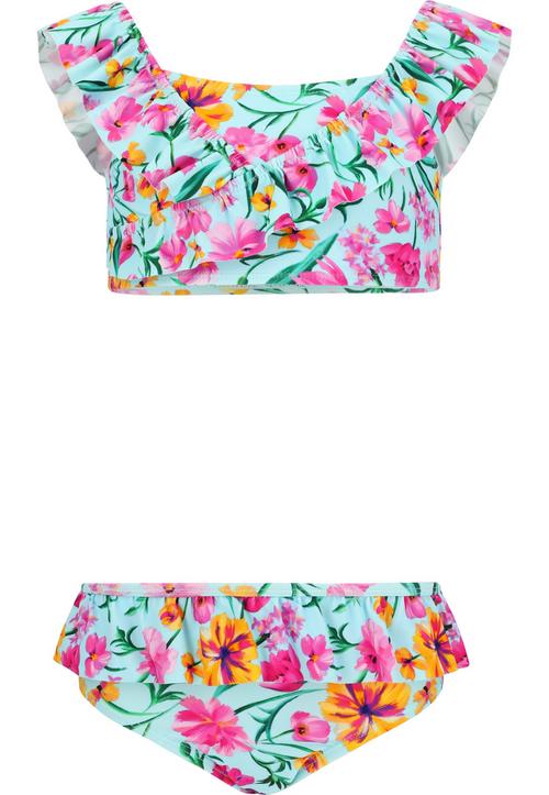 Rückansicht von ZigZag Tropical Badeanzug Kinder Print 3702 Blue