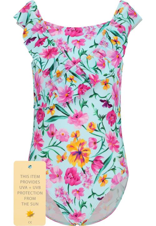 Rückansicht von ZigZag Tropical Badeanzug Kinder Print 3702 Blue