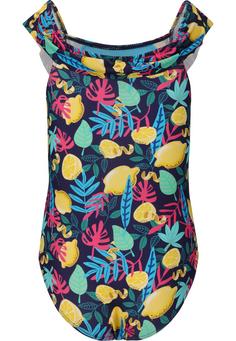 Rückansicht von ZigZag Tropical Badeanzug Kinder Print 3598 Lemon