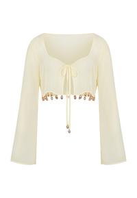 Moda Minx Langarmbluse Damen - Coconut