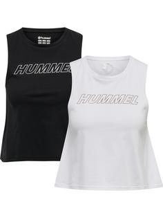 hummel hmlTE CALI 2-PACK CROP COT TANKTOP Funktionstop Damen BLACK/WHITE DRIFTWOOD